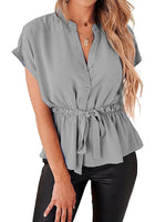 3/4 Sleeve Button-Front Mini Dress