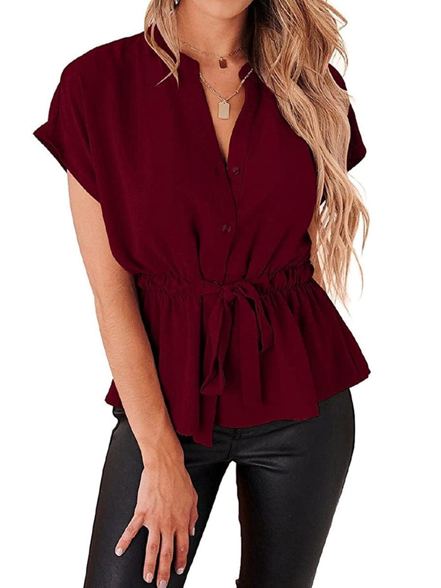 3/4 Sleeve Button-Front Mini Dress