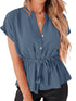 3/4 Sleeve Button-Front Mini Dress