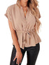 3/4 Sleeve Button-Front Mini Dress