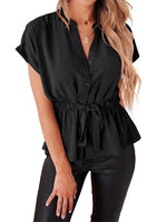 3/4 Sleeve Button-Front Mini Dress
