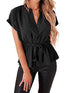 3/4 Sleeve Button-Front Mini Dress