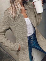 Long Sleeve Herringbone Coat