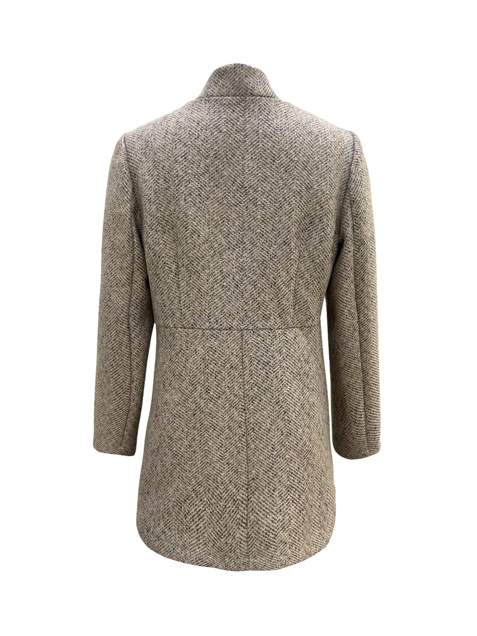 Long Sleeve Herringbone Coat