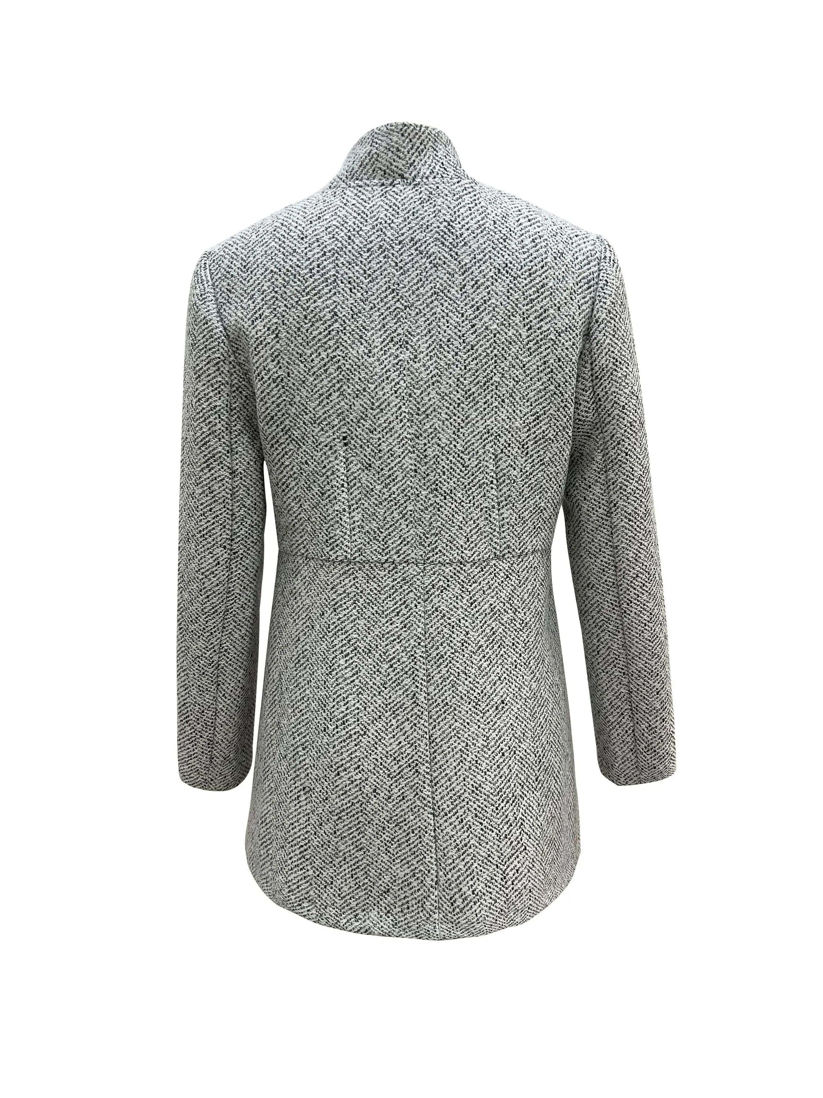 Long Sleeve Herringbone Coat