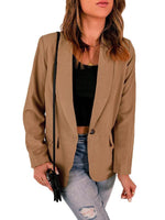 Solid Color Blazer with Single Button