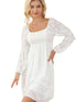White Mini Dress with Square Neckline