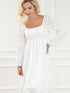 White Mini Dress with Square Neckline