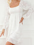 White Mini Dress with Square Neckline