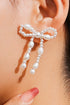 Elegant White Pearl Bowknot Stud Earrings