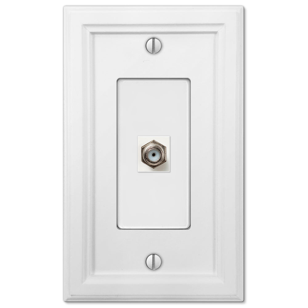 Placa de pared con conector para cable Elly White Wood - 1