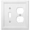 Elly White Wood - 1 Toggle / 1 Duplex Wallplate