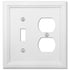 Elly White Wood - 1 Toggle / 1 Duplex Wallplate