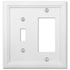 Elly White Wood - 1 Toggle / 1 Rocker Wallplate