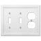 Elly White Wood - Placa de pared con 2 palancas y 1 dúplex