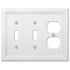 Elly White Wood - Placa de pared con 2 palancas y 1 dúplex