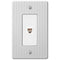Embossed Line White Steel - 1 Phone Jack Wallplate