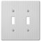 Embossed Line White Steel - 2 Toggle Wallplate