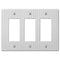 Embossed Line White Steel - 3 Rocker Wallplate