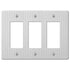 Embossed Line White Steel - 3 Rocker Wallplate