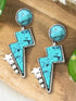 Emerald Thunder Turquoise Earrings