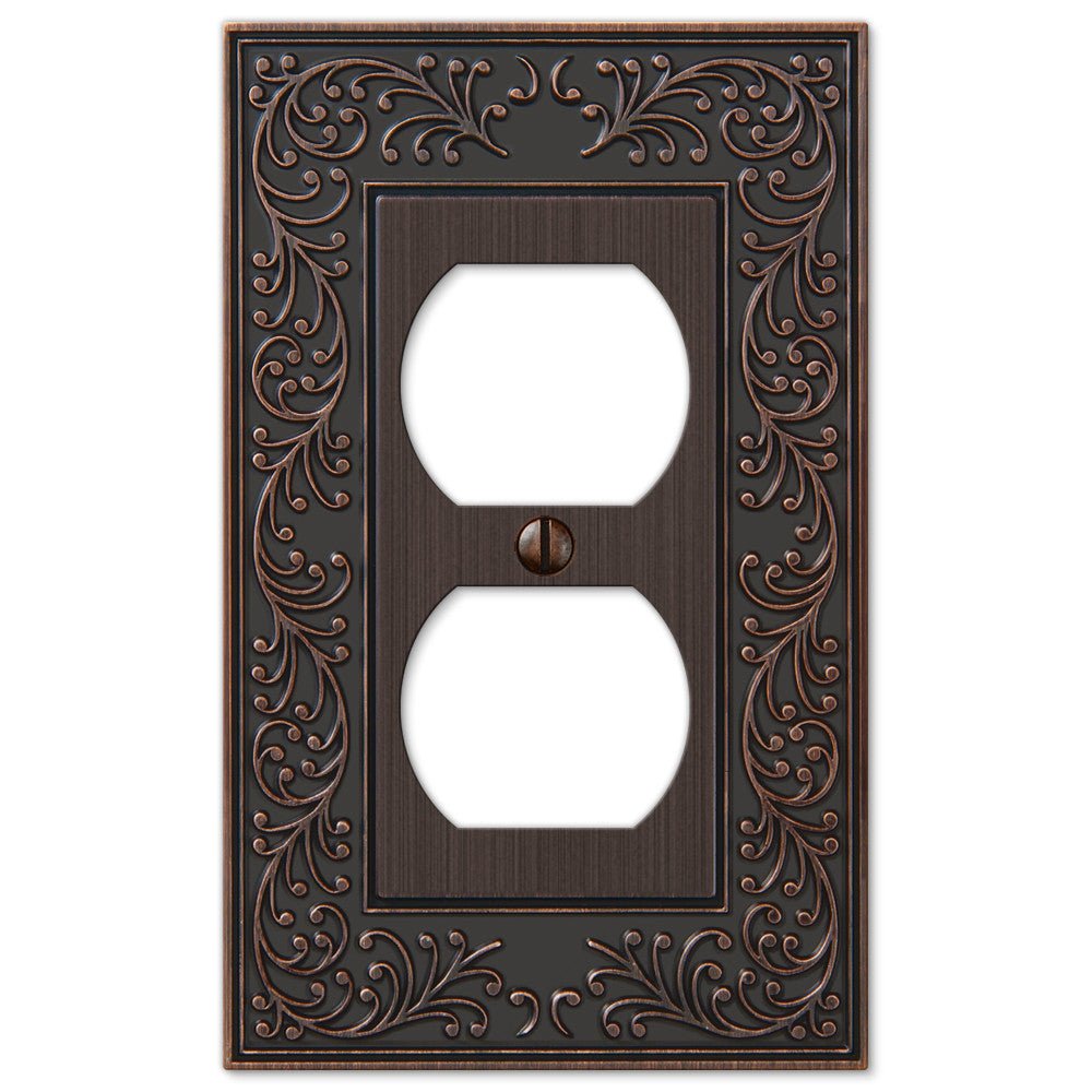 Placa de pared de bronce envejecido fundido de estilo inglés - 1 dúplex