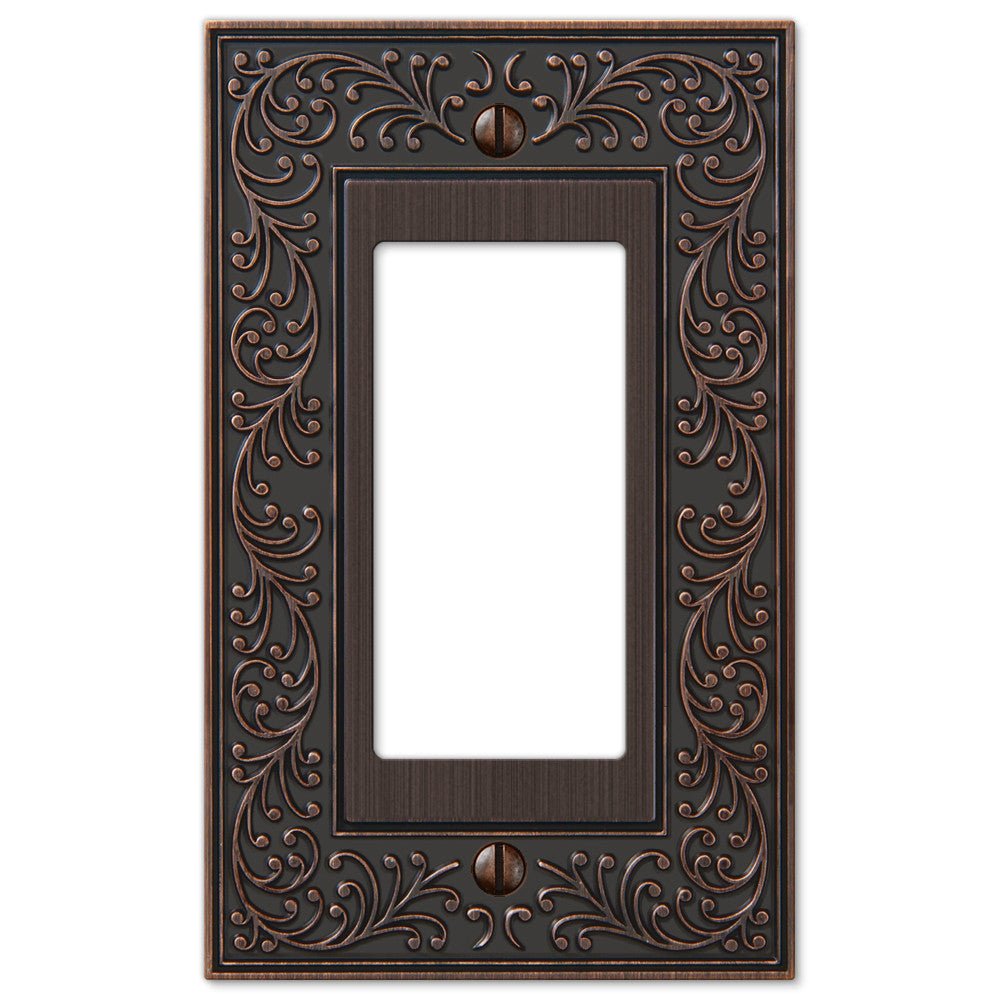 English Garden Aged Bronze Cast - 1 Rocker Wallplate