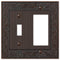 English Garden Aged Bronze Cast - 1 Toggle / 1 Rocker Wallplate