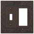 English Garden Aged Bronze Cast - 1 Toggle / 1 Rocker Wallplate