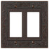 Placa de pared de bronce envejecido fundido con forma de jardín inglés - 2 balancines