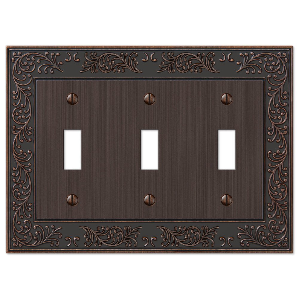 Placa de pared de bronce envejecido fundido con tres palancas para jardín inglés