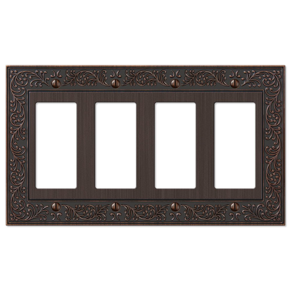 Placa de pared de bronce envejecido fundido con jardín inglés de 4 balancines