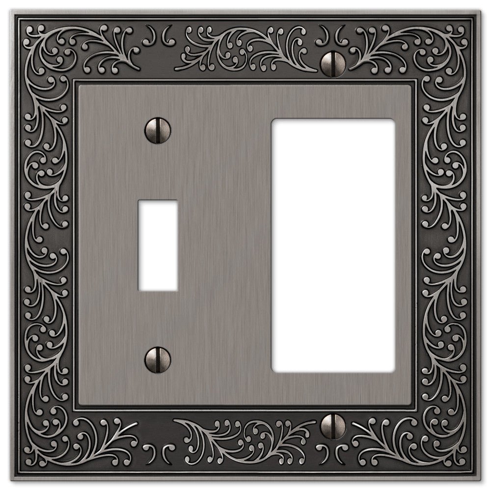 Placa de pared de níquel fundido antiguo de English Garden: 1 palanca/1 balancín