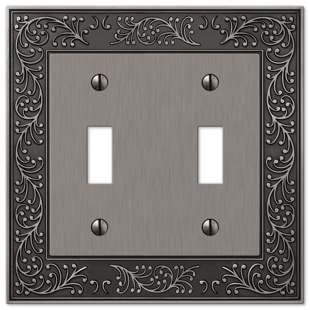 Placa de pared con 2 palancas de níquel fundido antiguo para jardín inglés