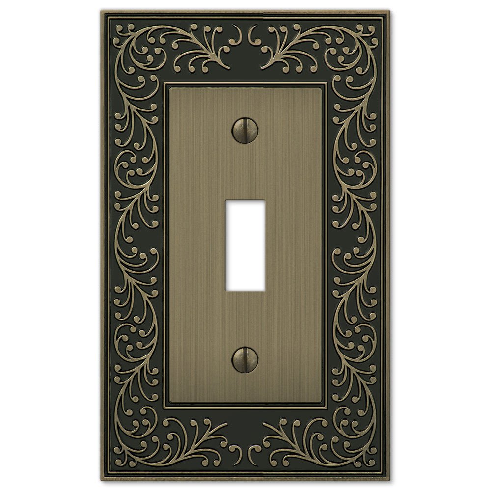 Placa de pared de latón fundido cepillado con jardín inglés - 1 palanca