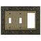 English Garden Brushed Brass Cast - 2 Toggle / 1 Rocker Wallplate