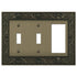 English Garden Brushed Brass Cast - 2 Toggle / 1 Rocker Wallplate