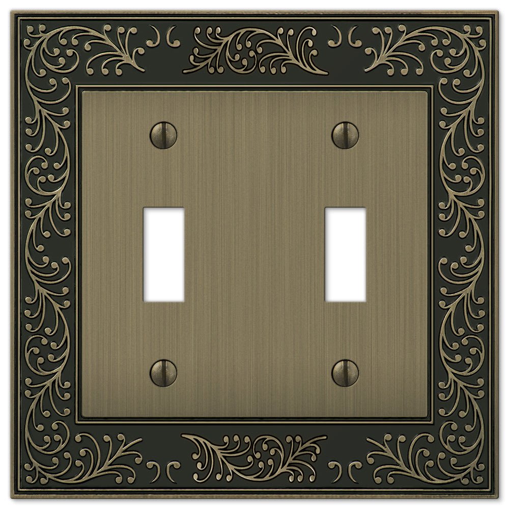 Placa de pared de latón fundido cepillado con 2 palancas para jardín inglés