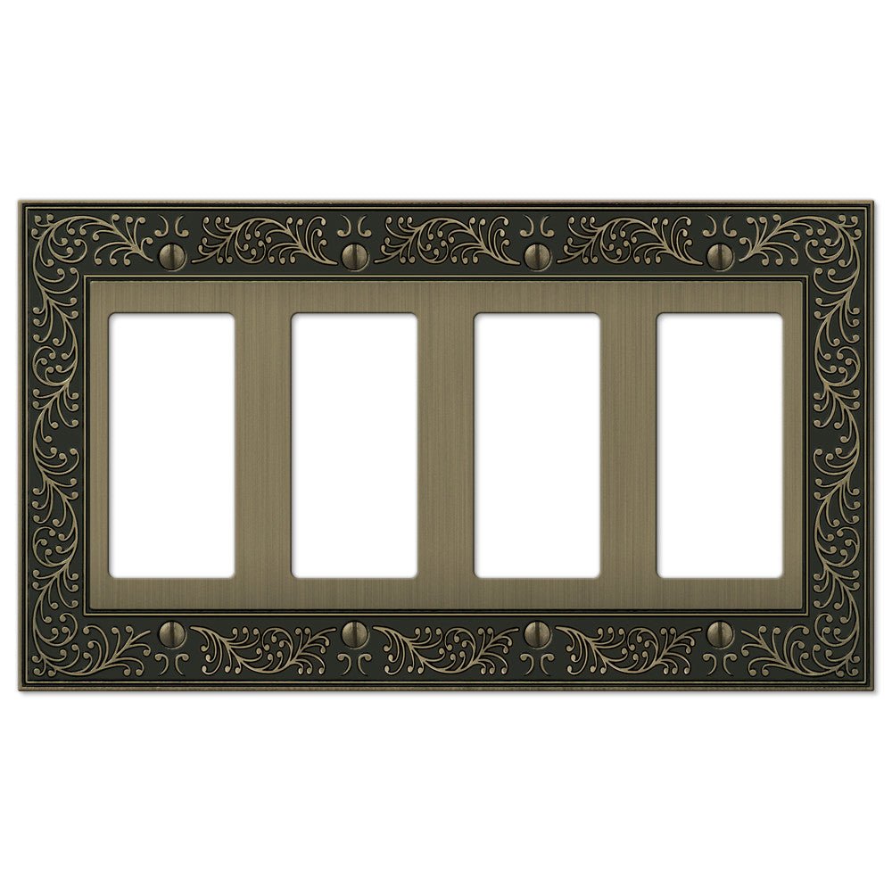 Placa de pared de latón fundido cepillado de estilo inglés con 4 balancines