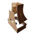 Campana extractora de madera espresso con frente en ángulo y banda de nogal: anchos disponibles de 30", 36", 42", 48", 54" y 60"