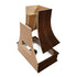 Espresso Wood Range Hood With Tapered Strapped Front and Block Trim - 30", 36", 42", 48", 54" and 60" Widths Available