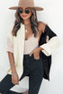 Long Sleeve Contrast Panel Blouse