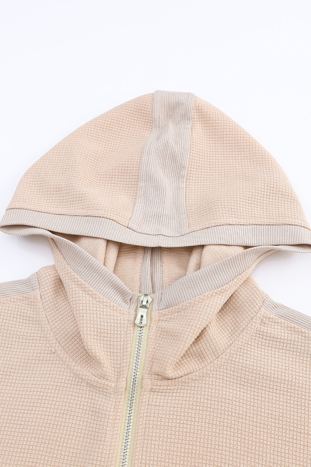 Colorblock Hooded Coat Plus Size