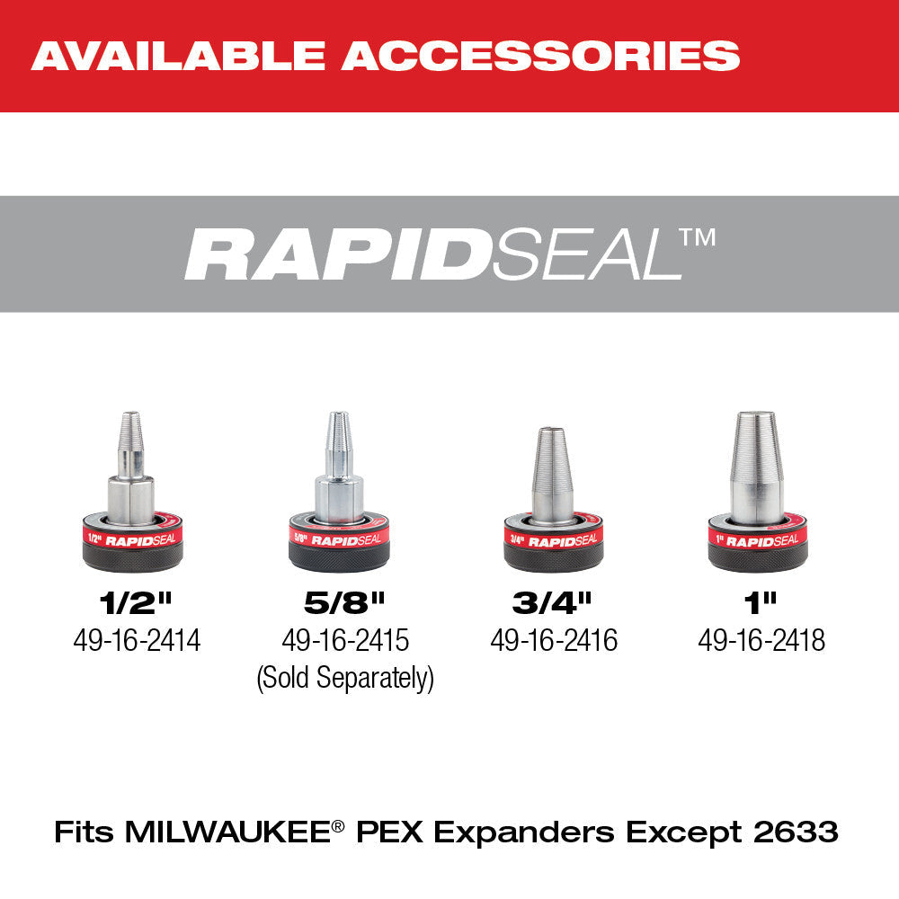 Kit expansor Milwaukee 2532-22 M12 FUEL™ ProPEX® con cabezales expansores RAPID SEAL™ ProPEX® de 1/2