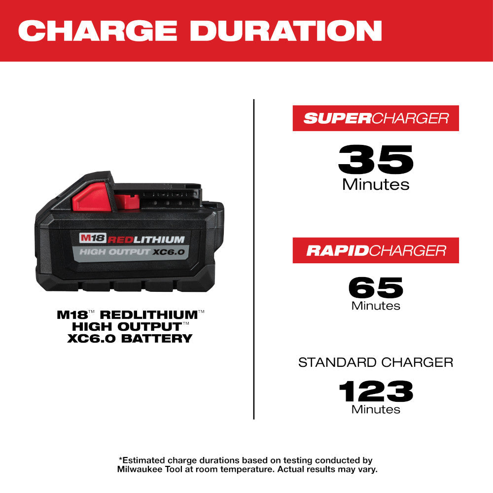 Paquete de baterías Milwaukee 48-11-1862 M18™ REDLITHIUM™ HIGH OUTPUT™ XC de 6,0 Ah (2 piezas)