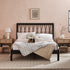 Cama de madera maciza moderna de mediados de siglo Cama X Spindle
