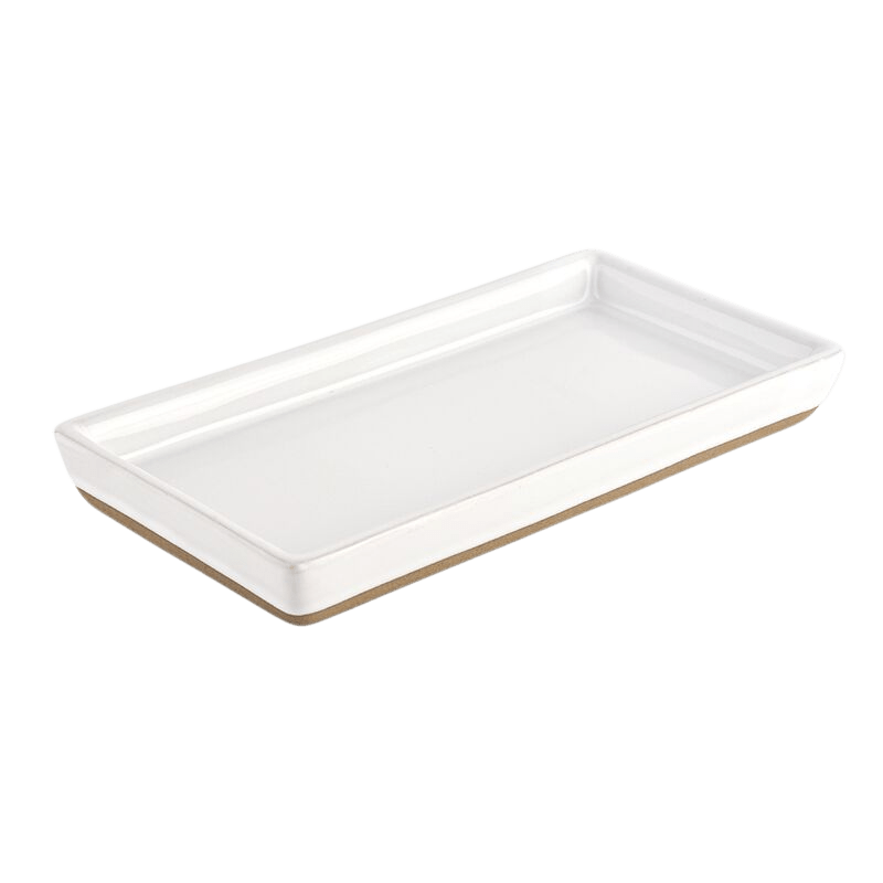 Bandeja de cerámica blanca