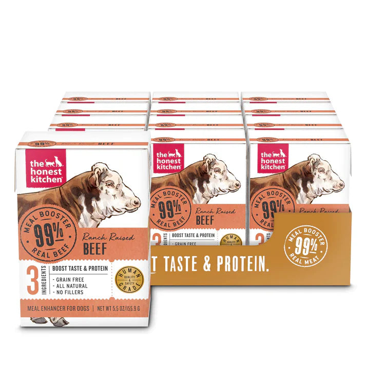 The Honest Kitchen - Alimento para perros con 99 % de carne de res (paquete de 12 unidades, 157 g)