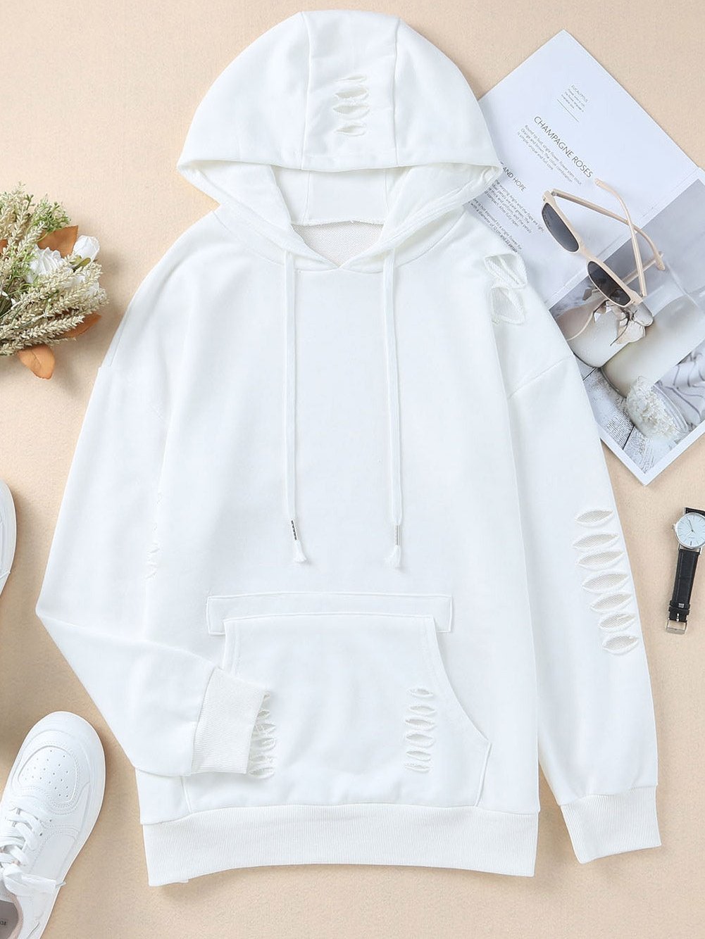 Versatile Distressed Hoodie