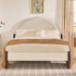 Cama Queen de metal y tapizada con cabecero arqueado Gastonia